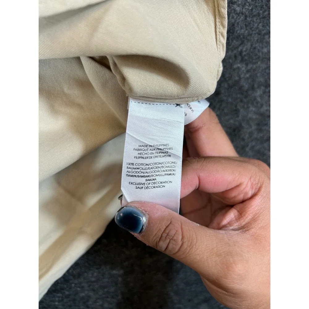 Polo Ralph Lauren Button Down Shirt Mens Large Beige Long Sleeve Minimalist